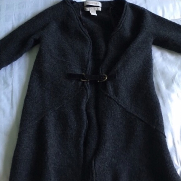 Ellen Tracy Grey Merino Wool Long Cardigan - Picture 1 of 2